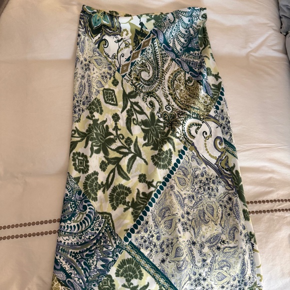 Zara Printed Silk Midi Skirt - Picture 2 of 4